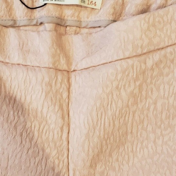 NWOT ZARA GIRLS TAPERED SKINNY PANTS - SIZE 13 14 (12) PINK - TEXTURED FABRIC - Picture 6 of 6